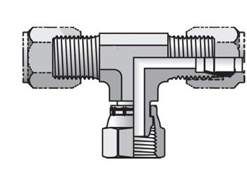 4 S6BU-S Swivel Nut Branch Tee Flareless / Flareless Swivel 4 S6BU-S Ferulok Tee S6BU