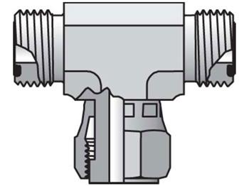 4 S6LO-S Seal-Lok - Swivel Nut Branch Tee ORFS / ORFS / ORFS Swivel 4 S6LO-S Seal-Lok ORFS Tee S6LO