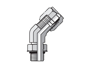 8 V5BU-S 45° Straight Thread Elbow Flareless / SAE-ORB 8 V5BU-S Ferulok 45° Elbow V5BU
