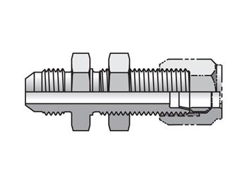 8 XHBU2-SS Bulkhead Union Adapter SAE Flareless Bulkhead /37° Flare 8 XHBU2-SS Conversion 37° Flare to 24° Flareless XHBU2